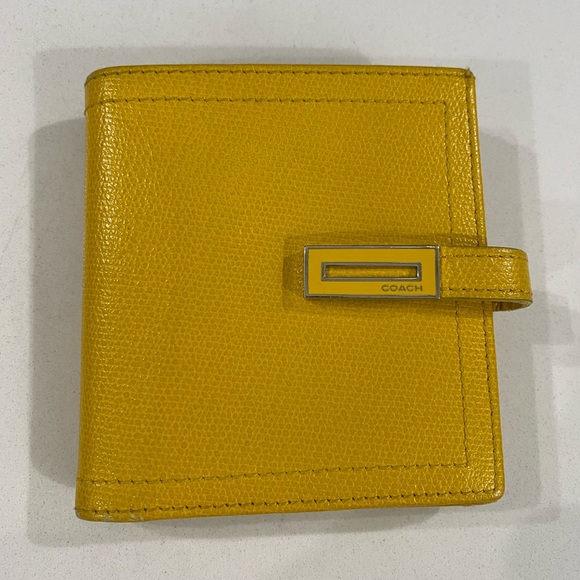 Coach Handbags - Rare Vintage Coach Bi-Fold Leather Wallet Gold